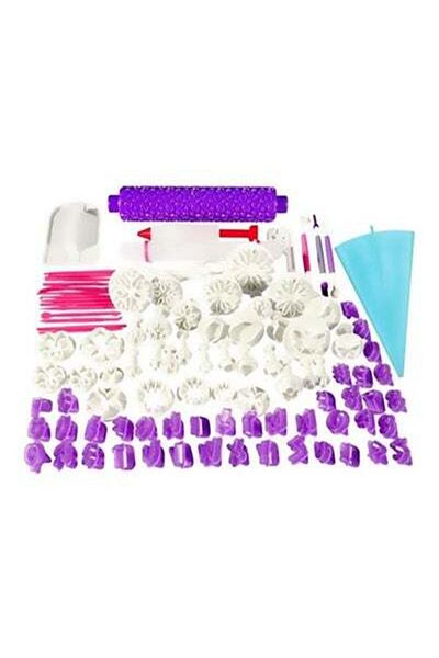 HALAMODO 100-Piece Cake Decorating Fondant Blue/White/Red