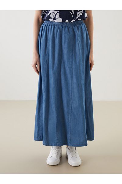 LC Waikiki Women's Jeans Skirt with Elastic Waist