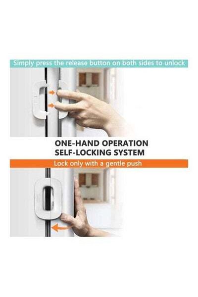 HALAMODO 2-Piece Fridge Freezer Door Lock Latch Grey