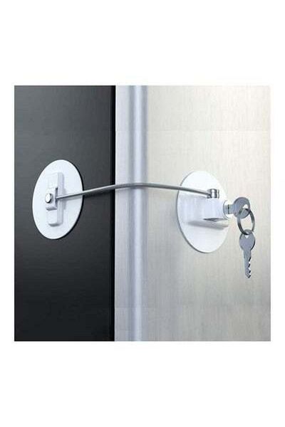 HALAMODO Refrigerator Door Lock With 2 Keys White