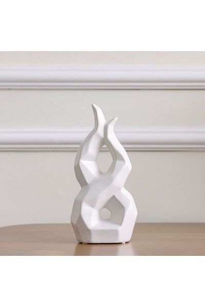 Danube Home Florence Ceramic Abstract Angular Spiral Vase 15X9X29Cm | Ceramic Vase Home Decor