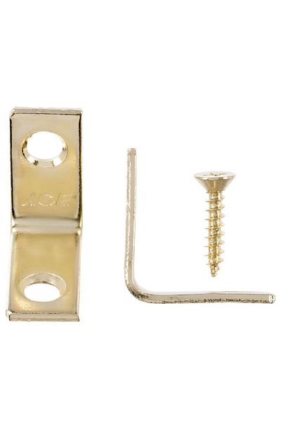 ACE 4-Piece Inside L Corner Brace Bright Brass 1 x 2.75inch