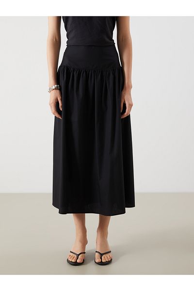 LC Waikiki Waist Zippered Waist Pleated Skirt