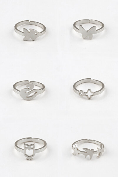 Sortie Aksesuar مجموعة مكونة من 6 حلقات من الفولاذ المقاوم للصدأ قابلة للتعدي...