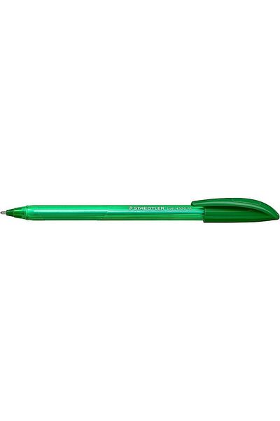 Staedtler Set of 10 triangular ballpoint pens, disposable, Staedtler 4320M Green