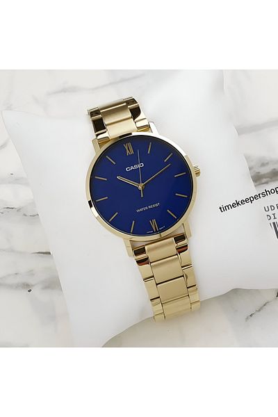 Casio Analog Watch 'Gold Royal Blue