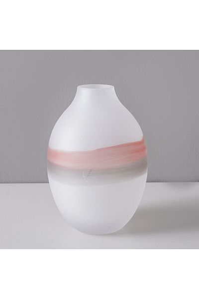 Danube Home Percy Glass Vase White 18X18X27Cm | Glass Vase Home Decor