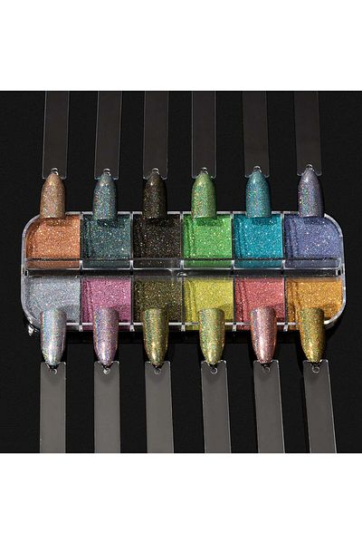 LUXORISE Pigment pentru unghii Rainbow Glam LUXORISE - 12 nuanțe