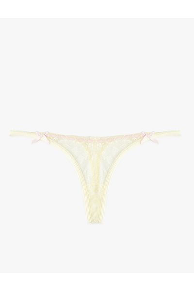 Koton Transparent Bow Lace String Panties