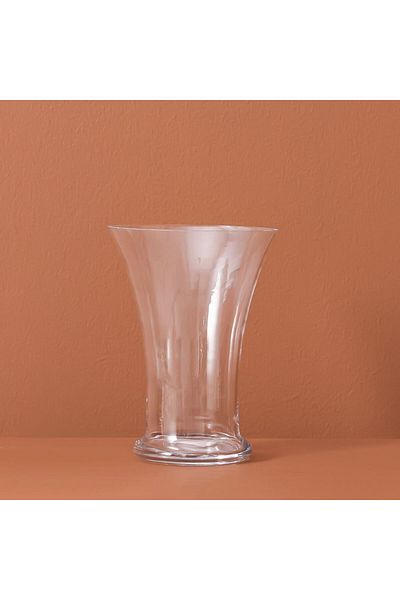 Danube Home Vetro Ribbed Conical Clear Glass Vase 19X25Cm | Glass Vase Home Decor