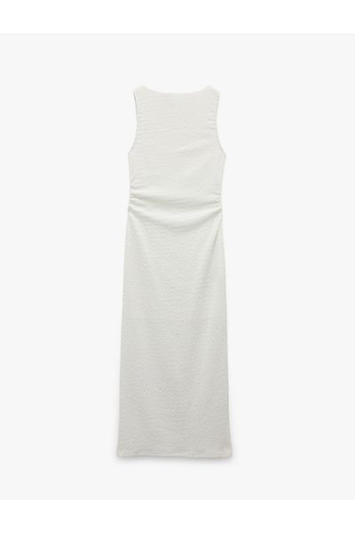 Koton Sleeveless Shirred Midi Dress