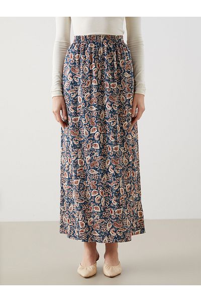 LC Waikiki Patterned Women's Skirt with Elastic Waist