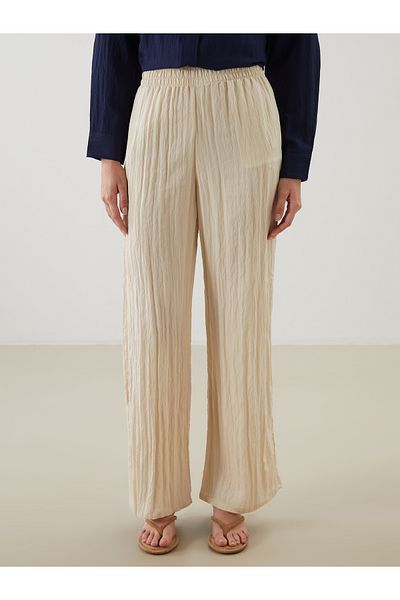 LC Waikiki Elastic Waist Textured Women's Trousers