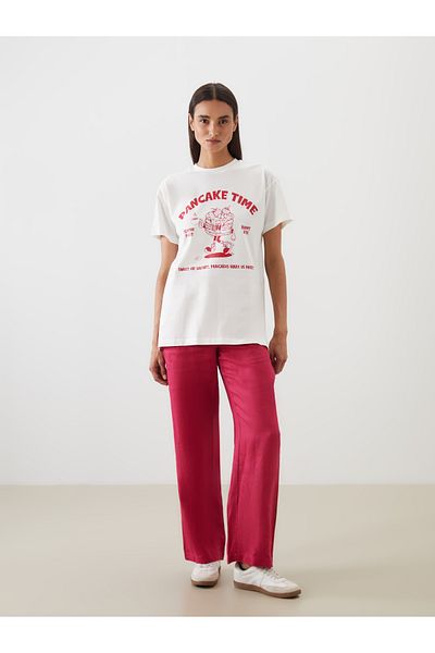 LC Waikiki Elastic Waist Linen Women's Trousers