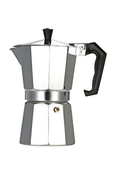 HALAMODO 3-Cup Countertop Espresso Percolator Silver/Black