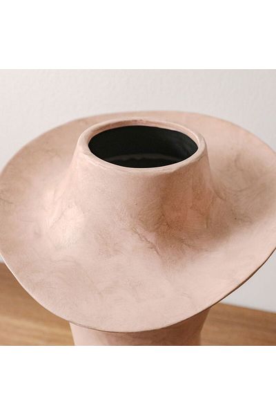Danube Home Zenith Ceramic Vase - Rose - 24x24x29 cm | 100% Ceramic Vase Home Decor