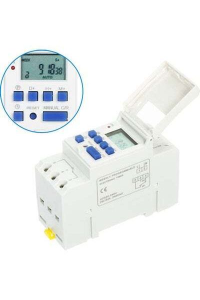 HALAMODO THC15A Programmable Time Switch Relay Control Digital Timer White/Blue