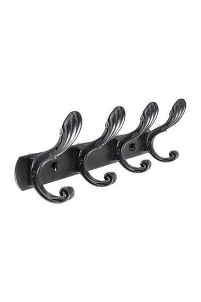 HALAMODO Wall Hanger With 4 Hooks Black 45x11cm