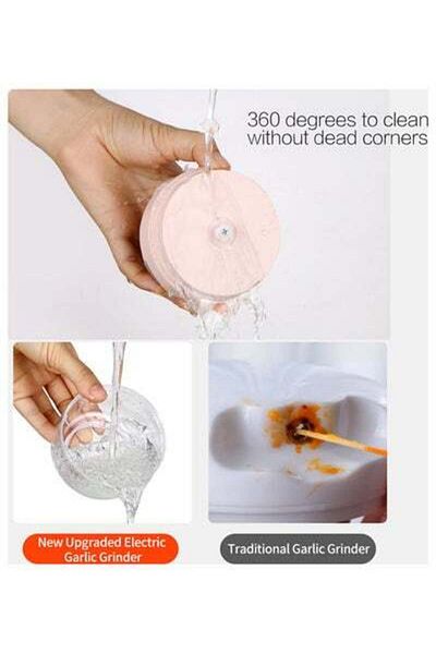 HALAMODO Cordless USB Rechargeable Electric Mini Grinder Pink/Clear 11.70 x 9.70 x 9.70cm