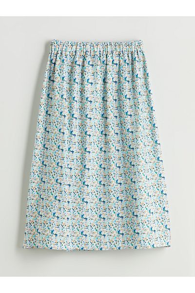 LC Waikiki Floral Slit Skirt with Elastic Waist
