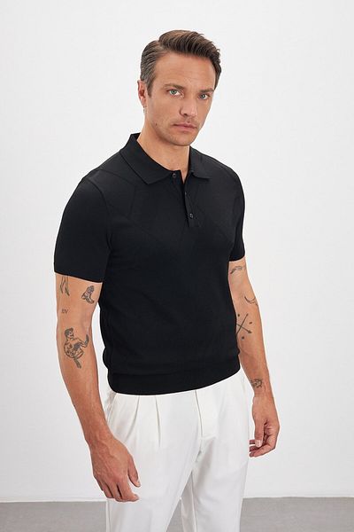 Paşahan Ανδρικό μπλουζάκι με κουμπιά Pola Collar