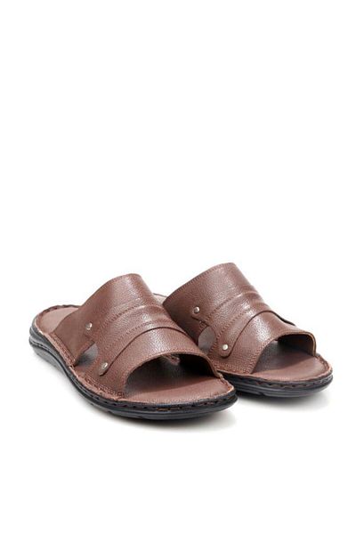 PİSAGOR Pisagor Ps-33530 Orthopedic Men's Massage Sole Genuine Leather Slippers
