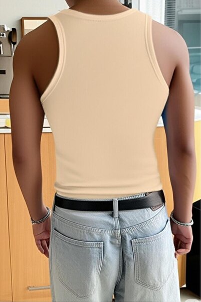 NO 601 Ανδρικό μπλουζάκι μπεζ Slimfit Camisole Top