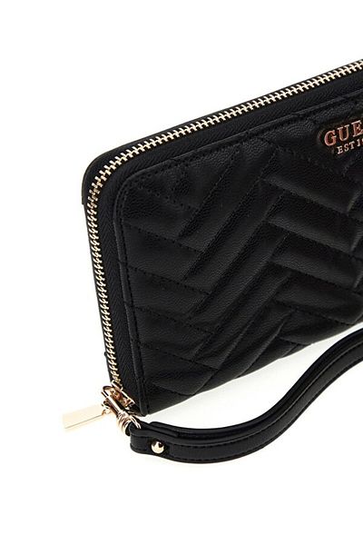 Guess Annıng Slg Large Zip Around Women's Black Wallet Swqg9508146-Bla
