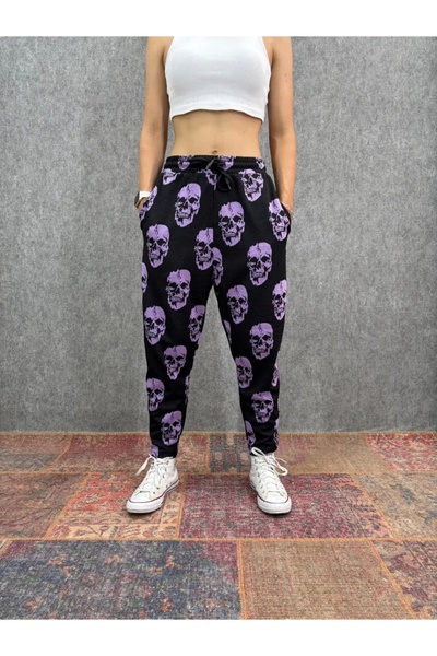 FıttingRoom Elastic Waist Carrot Patterned Trousers