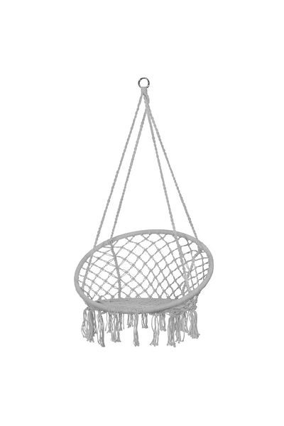 SERSIMO Round chair Type Leagan suspended for the house or garden, with fringes, 150kg, gray