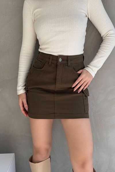 ZAROLİ Cargo Pocket Denim Skirt