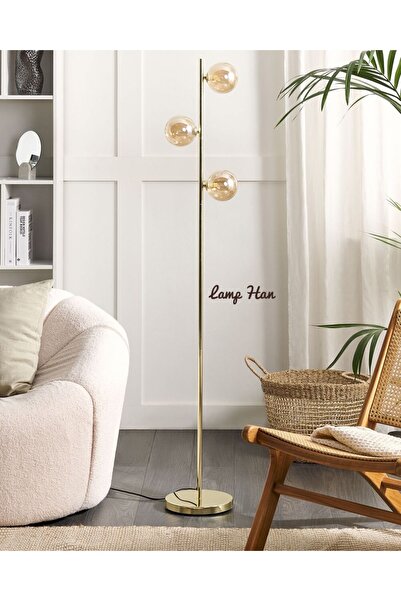 Lamp Han 3 Camlı Zemin Lambası Özel Tasarım Lambader (Satıcı Kısmının LAMP HAN Olmasına Dikkat Ediniz)