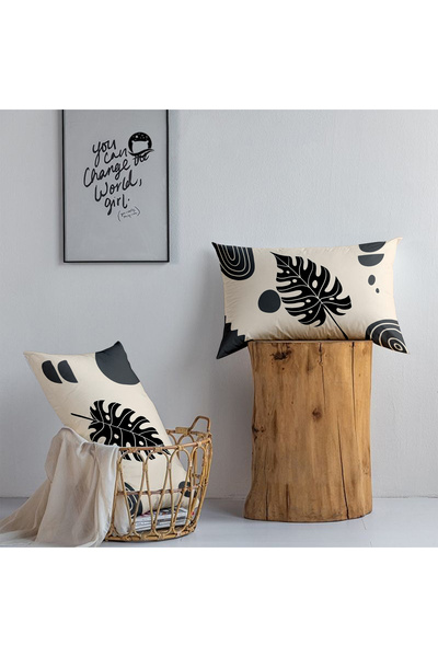 Hayal Dekoratif Bohemian Boho Themed Black Gray Cream Colored 2-Piece Throw Pillow Pillow Case 30X50