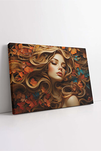 KOSS Dijital Tablou de pânză pentru femei și toamnă, pânză cu frunze galbene,...