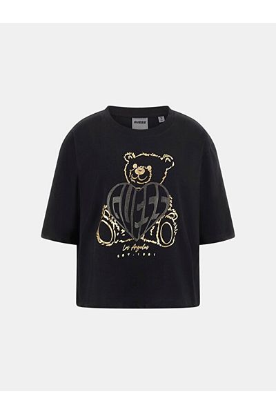 Guess Rhinestones 100% Cotton Regular Fit Rhinestone Logo t Shirt V5Ri09I3Z14 t Shirt V5Ri09 I3Z1