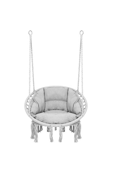 SERSIMO Round Hanging Rocking Chair with Cushion Comfort Plus Home or Garden, Grey