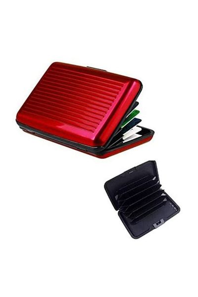 HOZRO Portofel Hozro din Aluminiu pentru Carduri si Acte, Antiscanare, 6 Compartimente, 11 x 7,5 x 2 cm, R