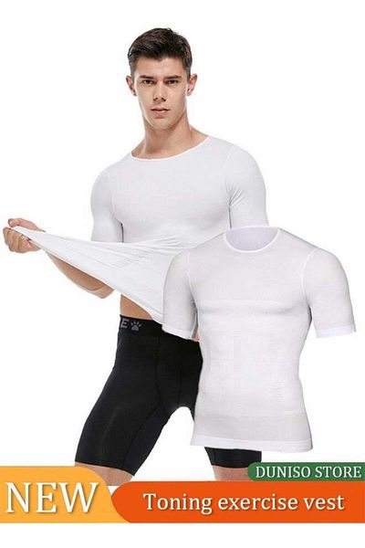 Generic Slimming Body Shaper T-shirt, men's belly hugging breathable short sleeved shirt