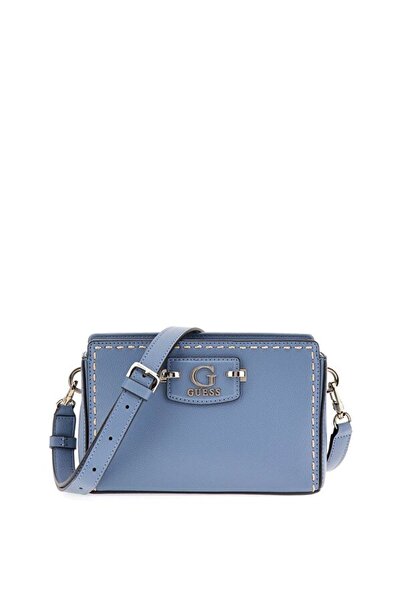 Guess Nastra Mini Crossbody Top Zip Women's Anthracite Mini Bag Hwbg9637720-Sla