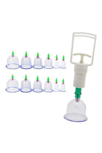 HOZRO Set 12 Ventuze HOZRO, pentru Masaj cu Pompa Vacuum, Tratament Terapeutic pentru Relaxare si Revitali