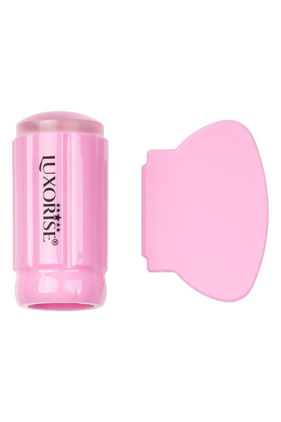 LUXORISE Ștampilă de unghii din silicon cu racletă, roz cristal LUXORISE