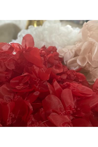 MODA Ecru Fabric Flower Design Wedding Dress Engagement Dress