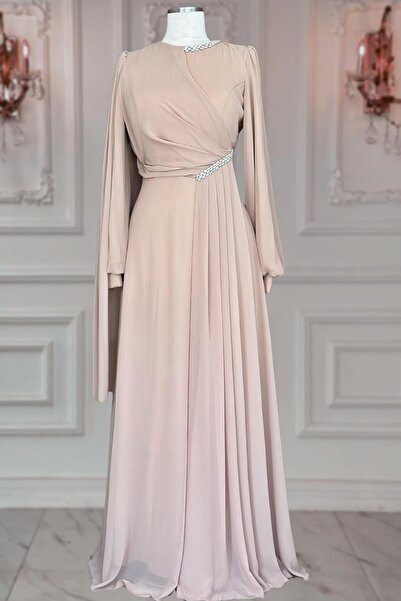 Amine Hüma Feza Abiye Elbise Gold