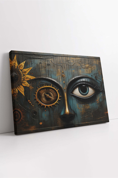 KOSS Dijital Tablou colorat cu ochi, busolă abstractă și pânză umană, pictură...