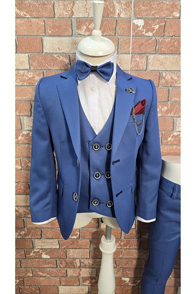 HAYTA Children's Suit Vest and Shirt Set 1 Year Old-14 Years Old Silver Indigo