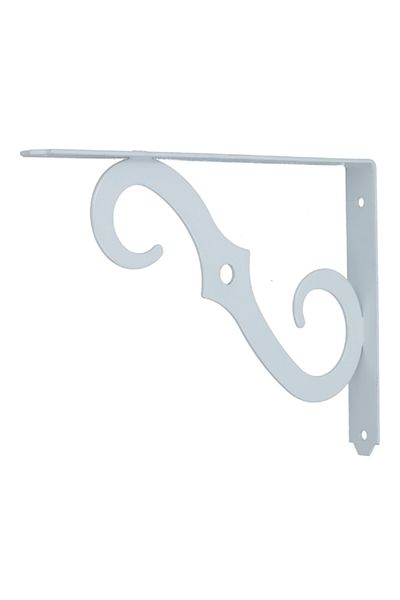 ACE Ornamental L-Shaped Durable and Elegant Metal Shelf Bracket White 10 x 7 Inch