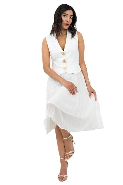 ZISHAN Button Detailed Pleated Luxury Evening Dress – V-Neck Stylish Design |   Graduation, Engagement, Invitation Dress 420