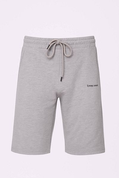 trender Pantaloni scurți pentru bărbați din bumbac pieptănat gri 2035