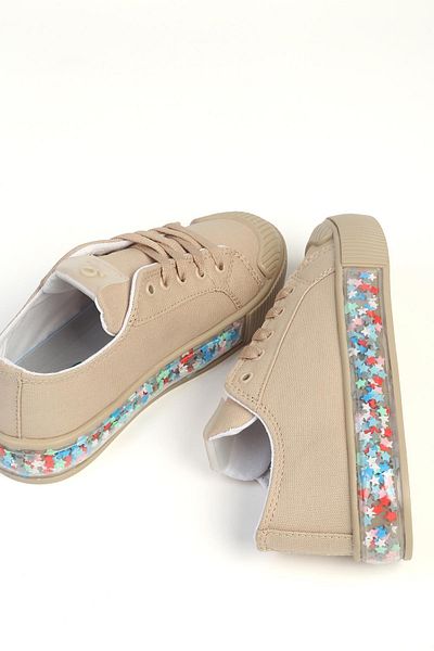 Benetton ® |   Candy Star Beige Children's Sports Shoes Bn-32122
