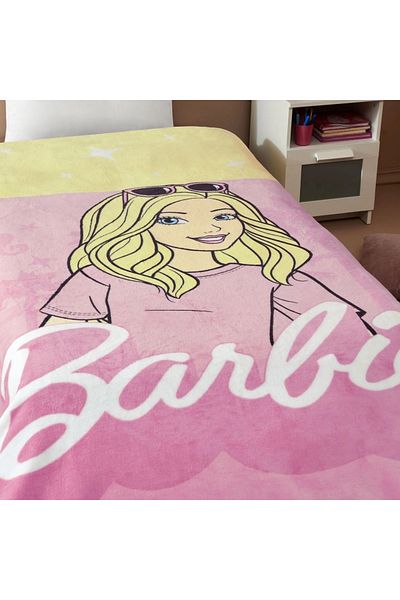 Taç Taç Licensed Single Children's Blanket (160X220)-Barbie Girl Malibu Pink